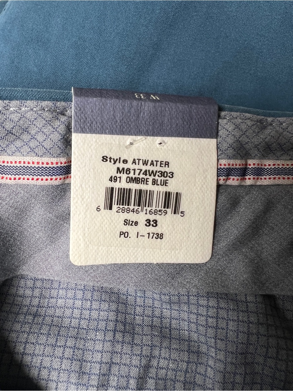 BALLIN Atwater Casual Pants Men's Ombre Blue Cotton Blend Modern Fit Size 35x33 - Picture 6 of 12
